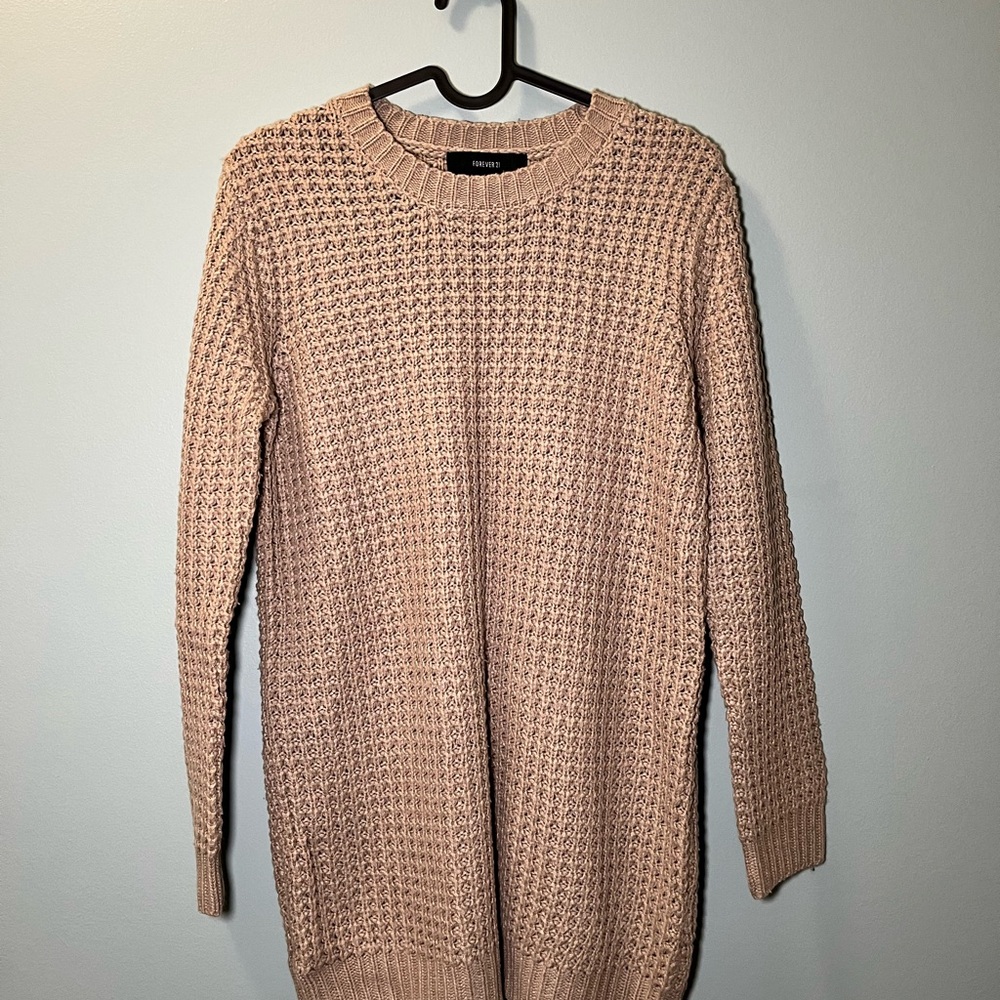 tan sweater dress